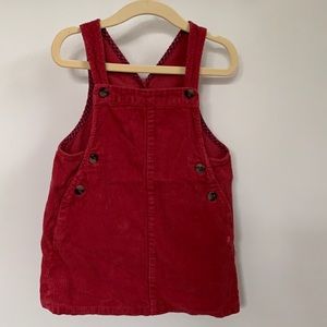 Zara 2t-3t Red Corduroy Buttoned Jumper Dress
